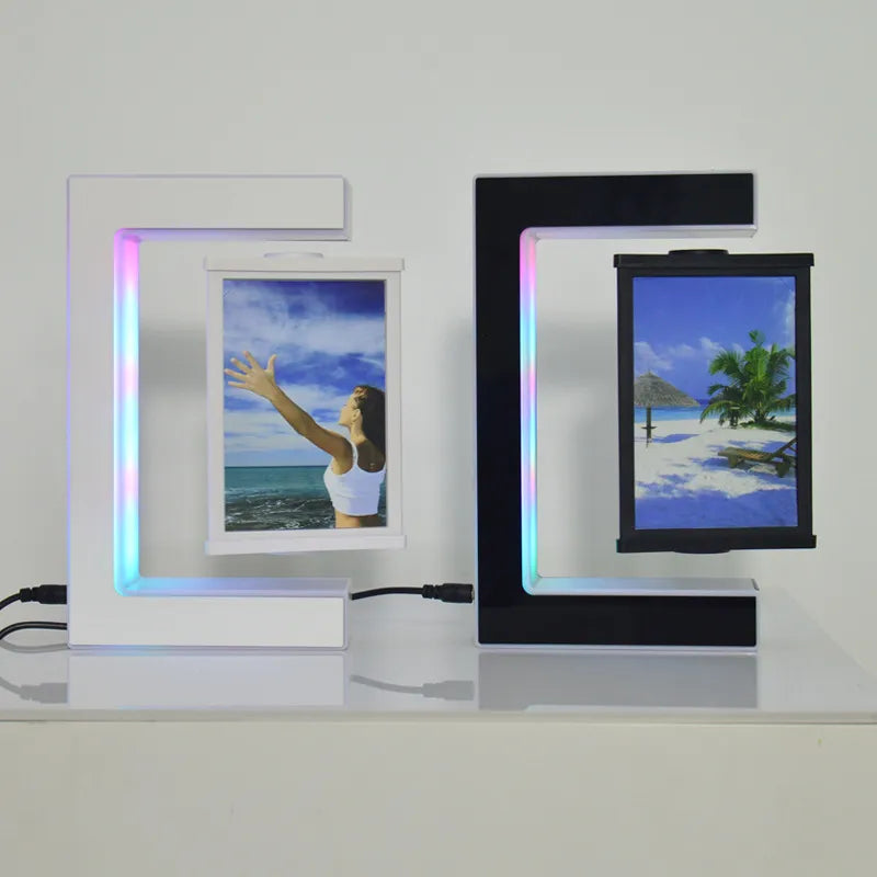 Captured in Air: Levitating Picture Frame with LED Light Technology